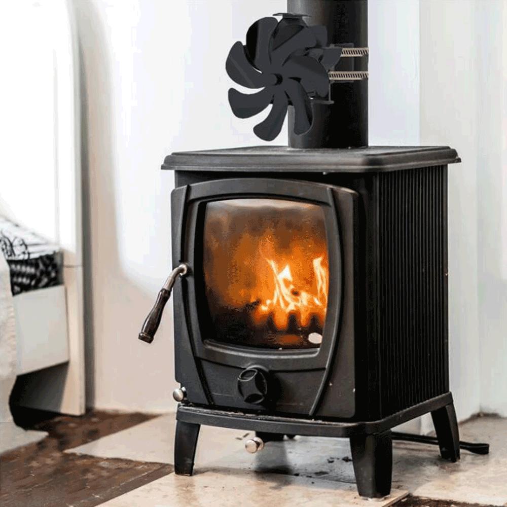 Kaminventilator mit 7 Flügeln, wärmebetrieben, leiser und sicherer Ofenventilator, effiziente Wärmeverteilung für den heimischen Brennholzofen_voghion.com