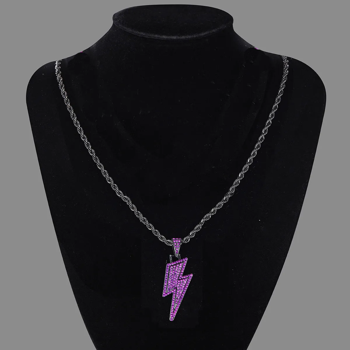 Κολιέ με κρεμαστό κόσμημα TopBling Hip Hop Lighting, αλυσίδα τένις, πλήρες ζιρκόνι, άνδρες, γυναίκες, κοσμήματα_voghion.com