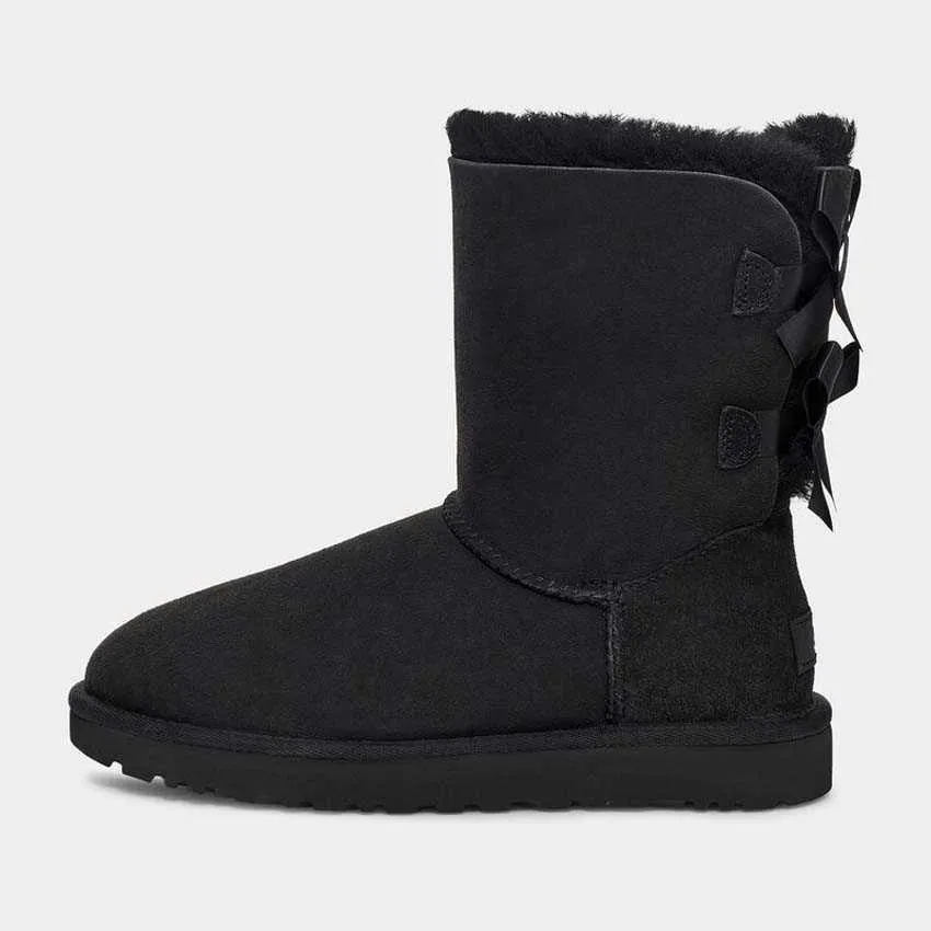 Designer AUS Snow DamesZwarte Enkel Platform Flats Combat Boots Lage Hak Veterschoenen Leren Kettingen Gesp Dames Kinderen_voghion.com