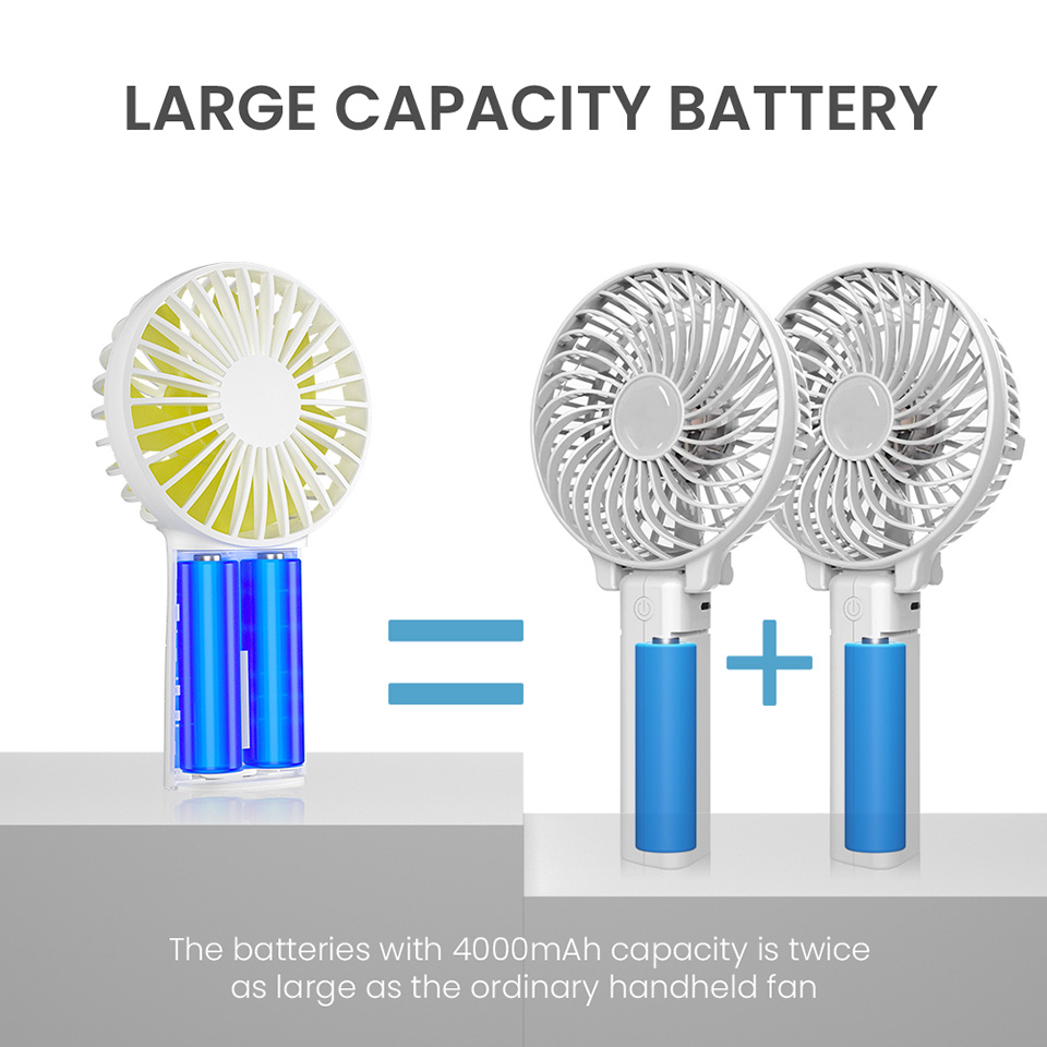 Mini Portable USB Fan Strong Wind And Silent 4000mAh Rechargeable Battery Handheld Fan Cooling Fan Air Conditioning_voghion.com