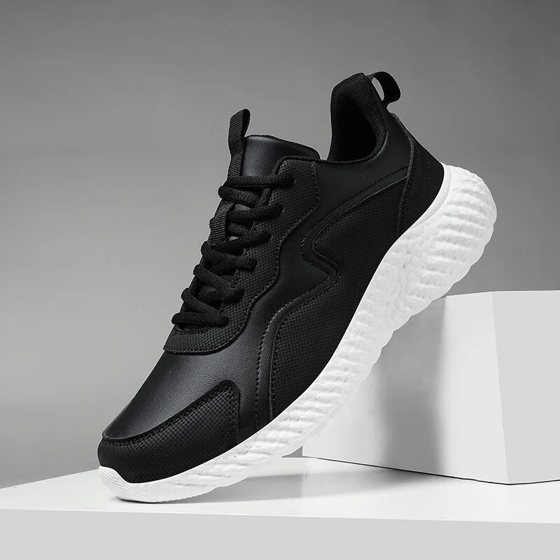 Leder Sport Designer Faul Schwarz Casual Tennis Kostenloser Versand männer Social Schuhe_voghion.com