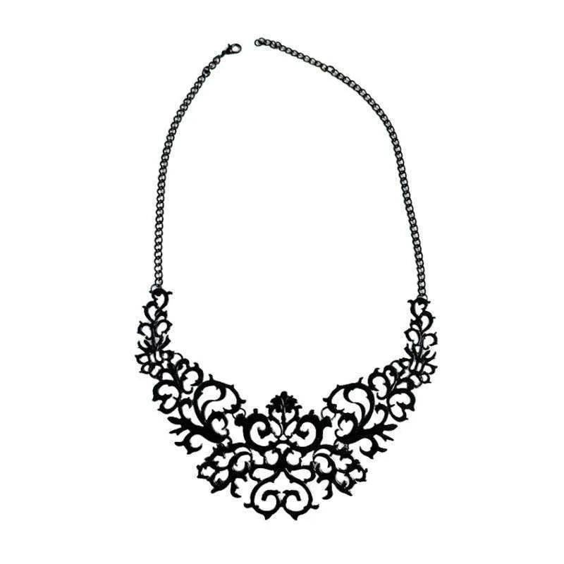 Fashion Female Exaggerate Personality Dark Style Trend High Sense Banquet Party Collar Chain Necklace Ornament_voghion.com