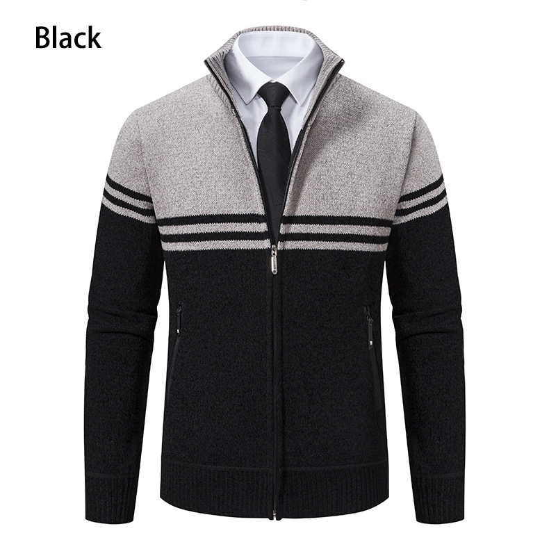2023 Stand-up Kragen Jackett verdickt Laangärm Moud Pullover Casual Business Cardigan Männermantel Pullover_voghion.com