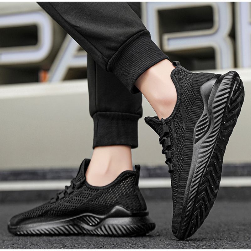 Shoes men autumn summer new flying woven breathable lightweight men's casual mesh shoes_voghion.com