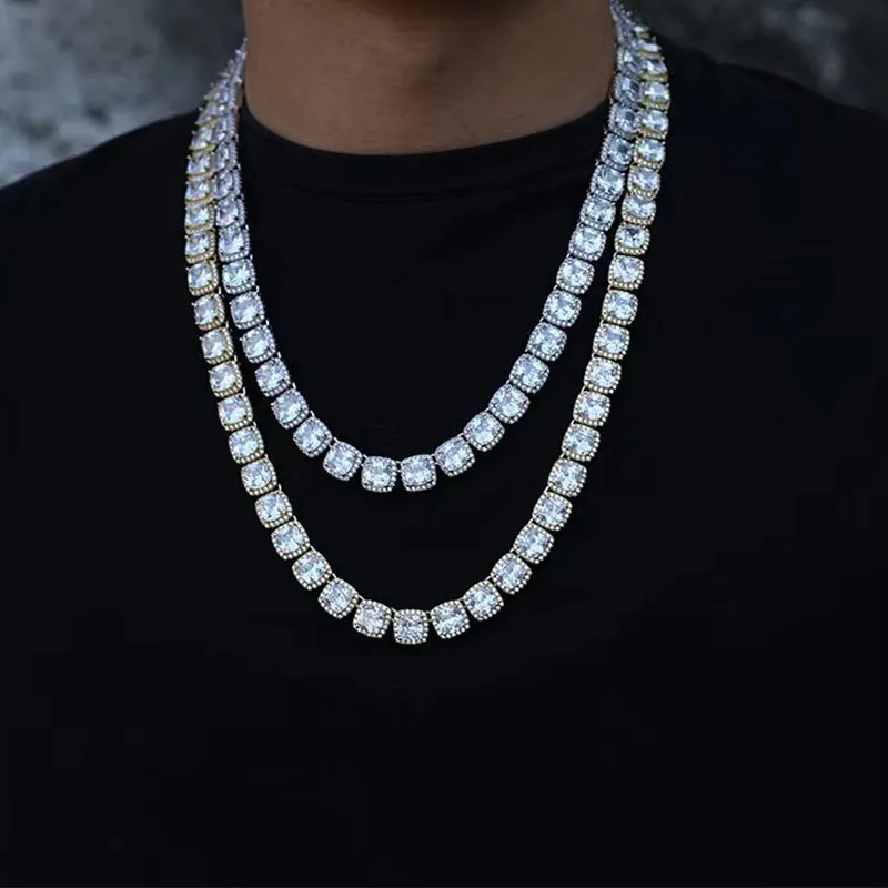 Articolo di alta qualità Hip Hop Bling Sterling Sier 3MM 4MM D Color Lab Diamond Moissanite Tennis Chain_voghion.com