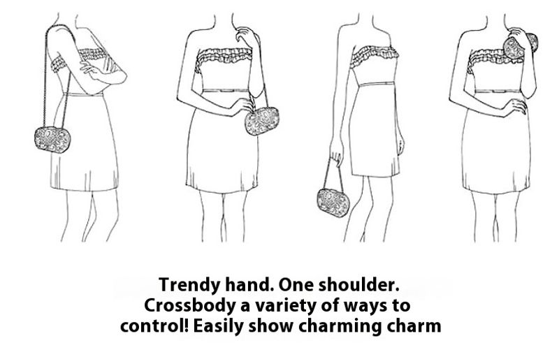 Retro Rosa Handheld Mode Arc Bankett Hochzeit Geschenk Party Nagel Perle Abendkleid Tasche_voghion.com