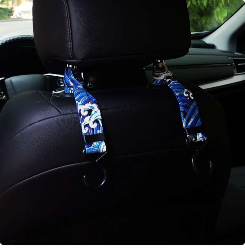 JDM stila daudzfunkcionāla aizmugurējā atzveltne ar personalizētu interjeram, universāliem radošiem automašīnas sēdekļu glabāšanas āķiem_voghion.com