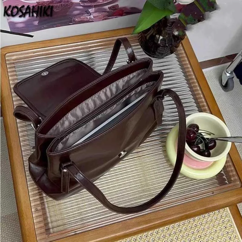 Vintage Office Lady Eenvoudige Dames Handtassen Alle Match Casual Okseltas Streetwear Mode Trendy Schoudertassen Y2k_voghion.com