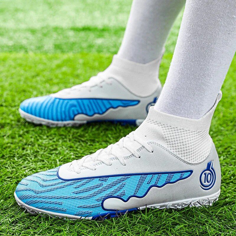 Outdoor Hohe Knöchel männer Fußball Schuhe Erwachsene Stollen Gras Ultraleicht Nicht-slip Sport Training Spiel Unisex_voghion.com