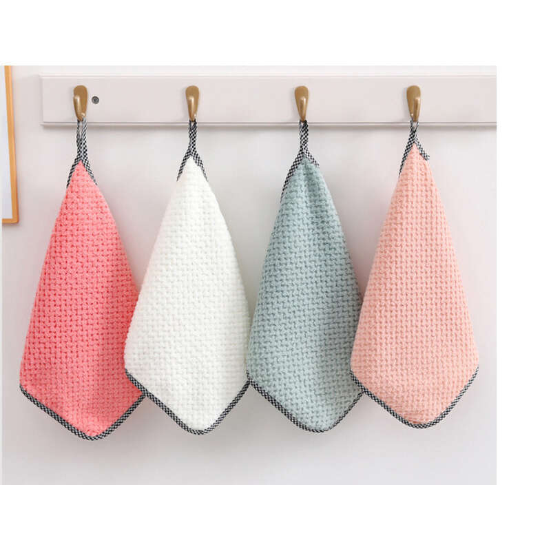 Tableware Household Kitchen Small Square Towel, Degreasing, Thickened Pineapple Lattice, Non-greasy, Absorbent, Hangable_voghion.com