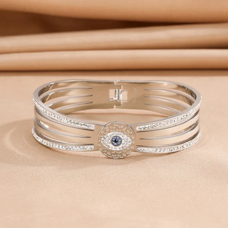 Bracelet en acier inoxydable Evil Devil Eye modèle plaqué or poli 240507_voghion.com