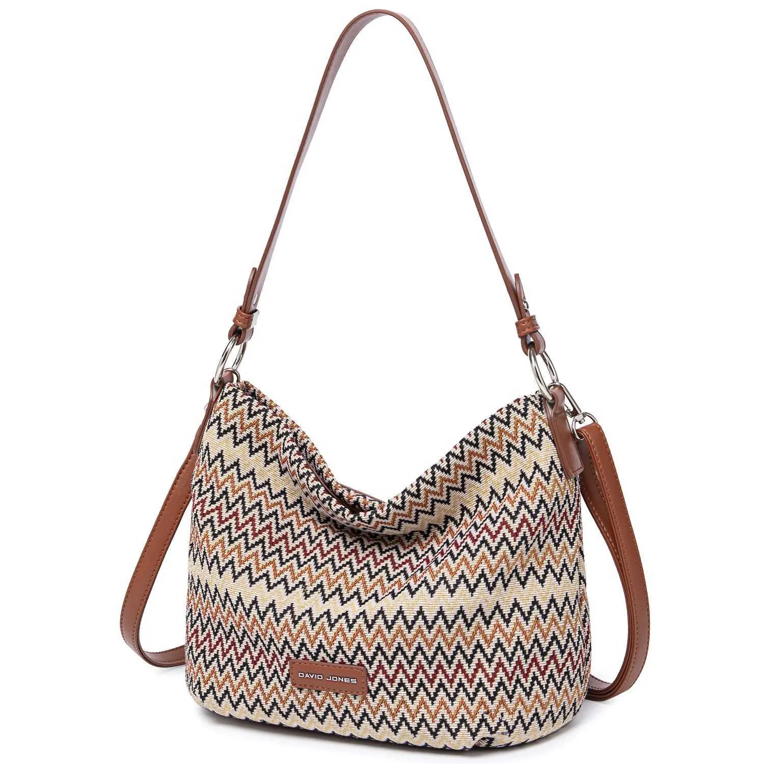 David Jones Original Stilvolle Handtaschen für Frauen Marke Schulter Messenger Weiche Polyester Top Griff Tasche Crossbody_voghion.com