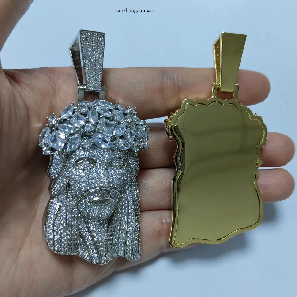 Personalizado Iced Out Vvs Certificado Com 13mm Moissanite Cubano Corrente Colar Hip Hop Jóias Presente Masculino Pingente Jesus_voghion.com