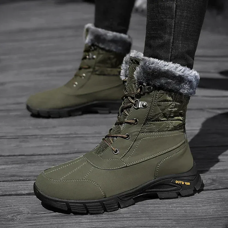 Heren High-end Snowboots Winter Mode Pluche Isolatie Antislip Waterdicht Slijtvast Katoenen Schoenen Buiten_voghion.com