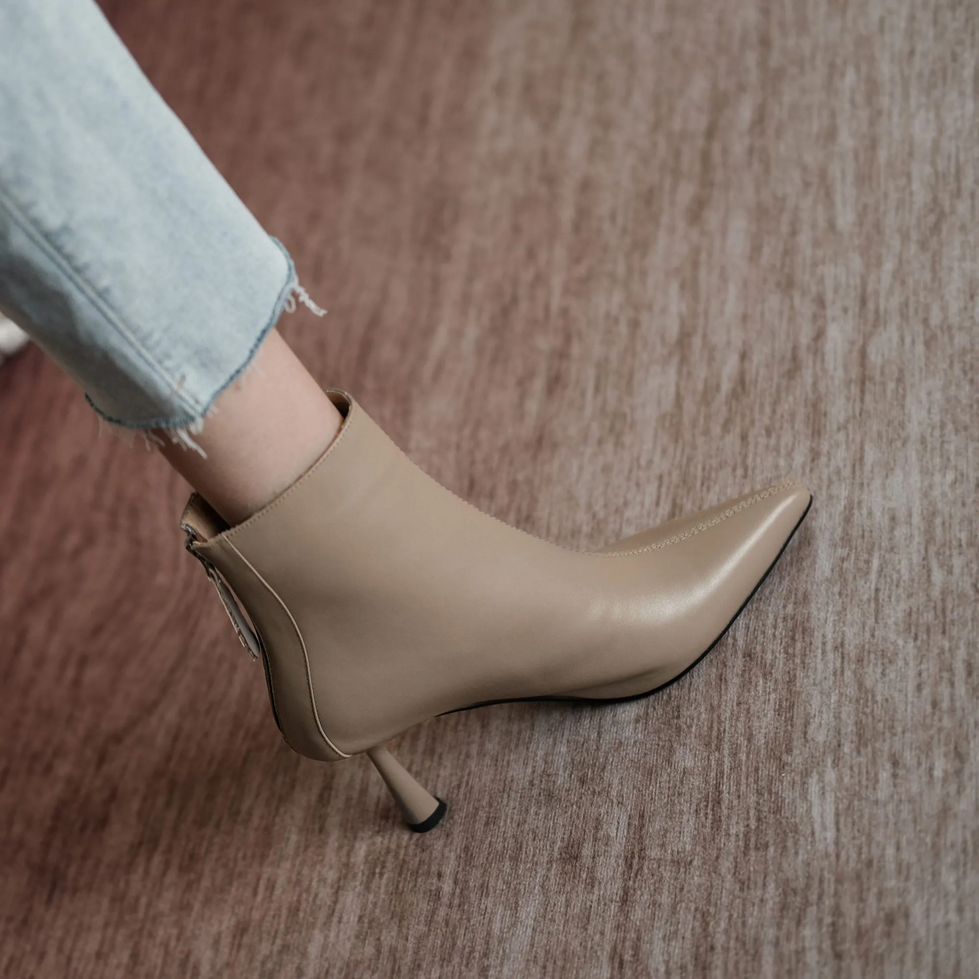 Krazing Pot Big Size 42 Cow Leather Pointed Toe High Heels Chic Design Concise Winter Spring Shoe Dress Warm Wedding_voghion.com
