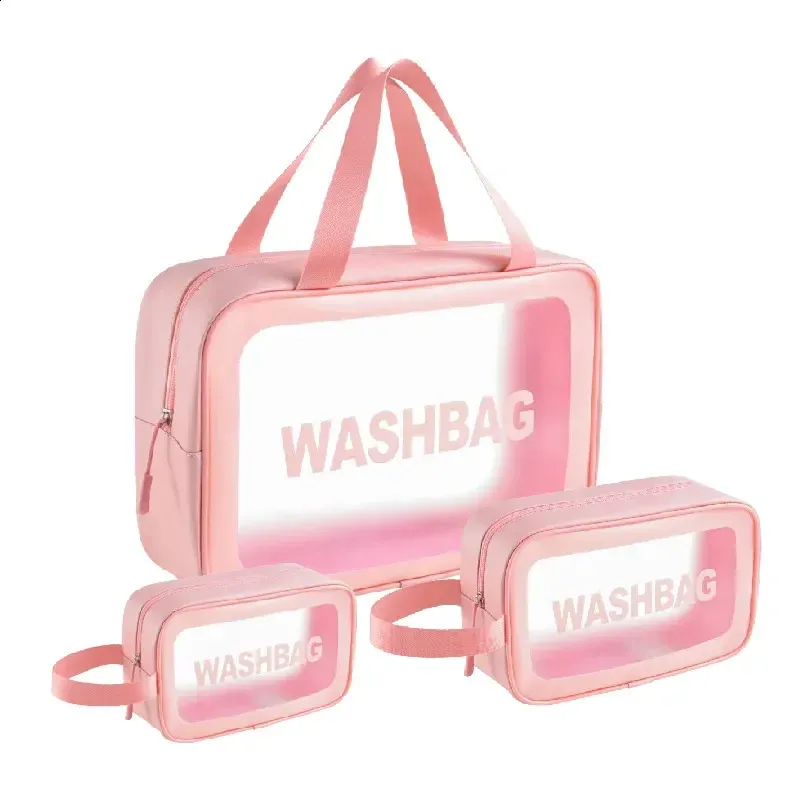 1pcs PU Waterproof Makeup Portable Bath Storage Large Capacity Transparent Cosmetics Toiletry Bag 240730_voghion.com