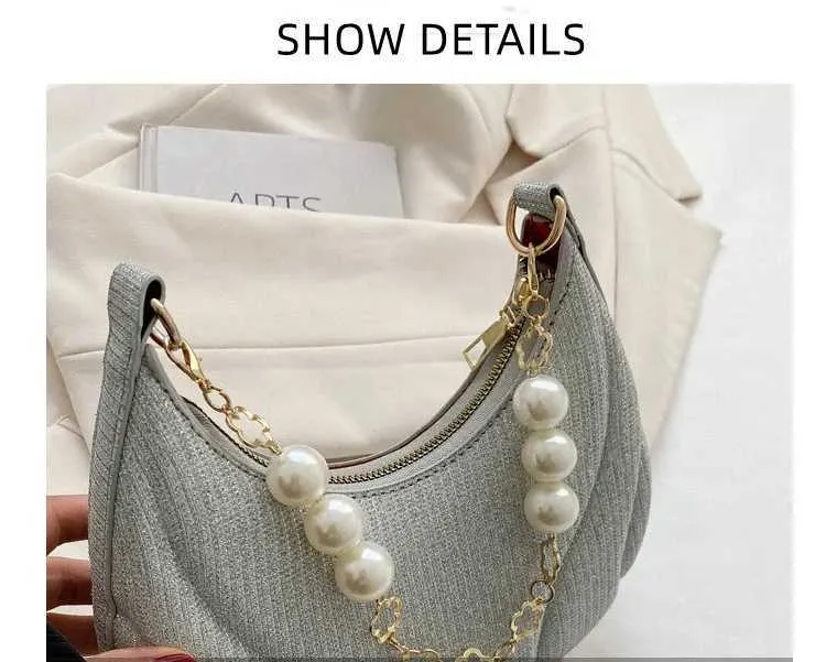 Sac à bandoulière simple en cuir PU pour femme avec chaîne en perles pailletées de couleur unie Ba241214_voghion.com