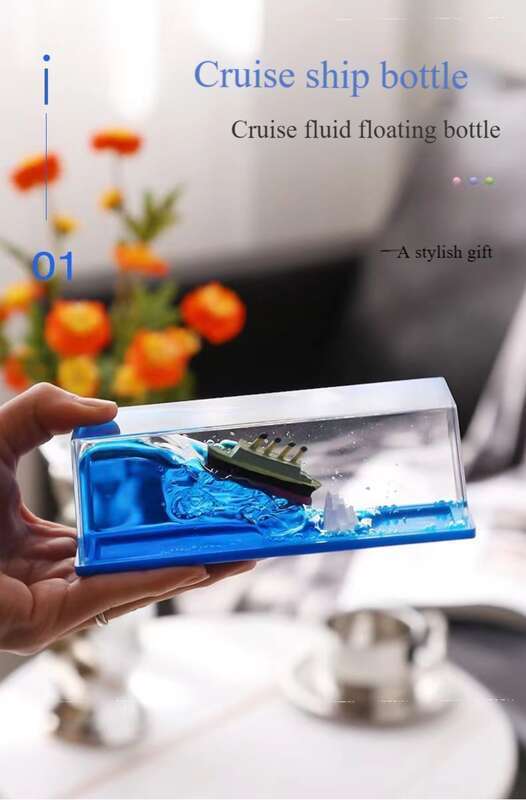 Cruise Fluid Drifting Bottle Black Pearl Pirate Decoration Birthday Graduation Qixi Gift_voghion.com