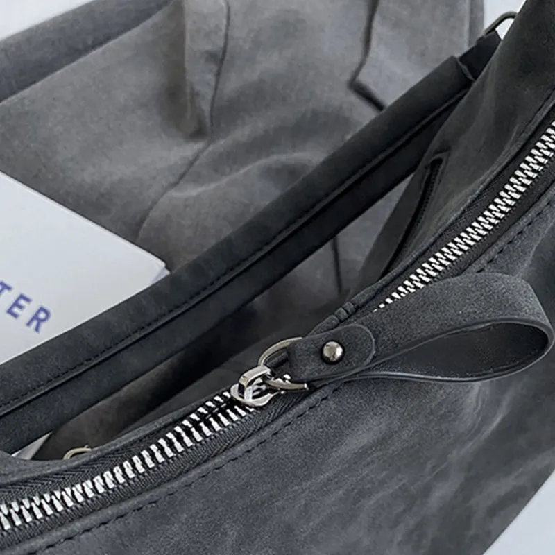 Borsa a tracolla singola da donna con tracolla obliqua di design Borse di grande capacità Hobo retrò in pelle PU opaca_voghion.com