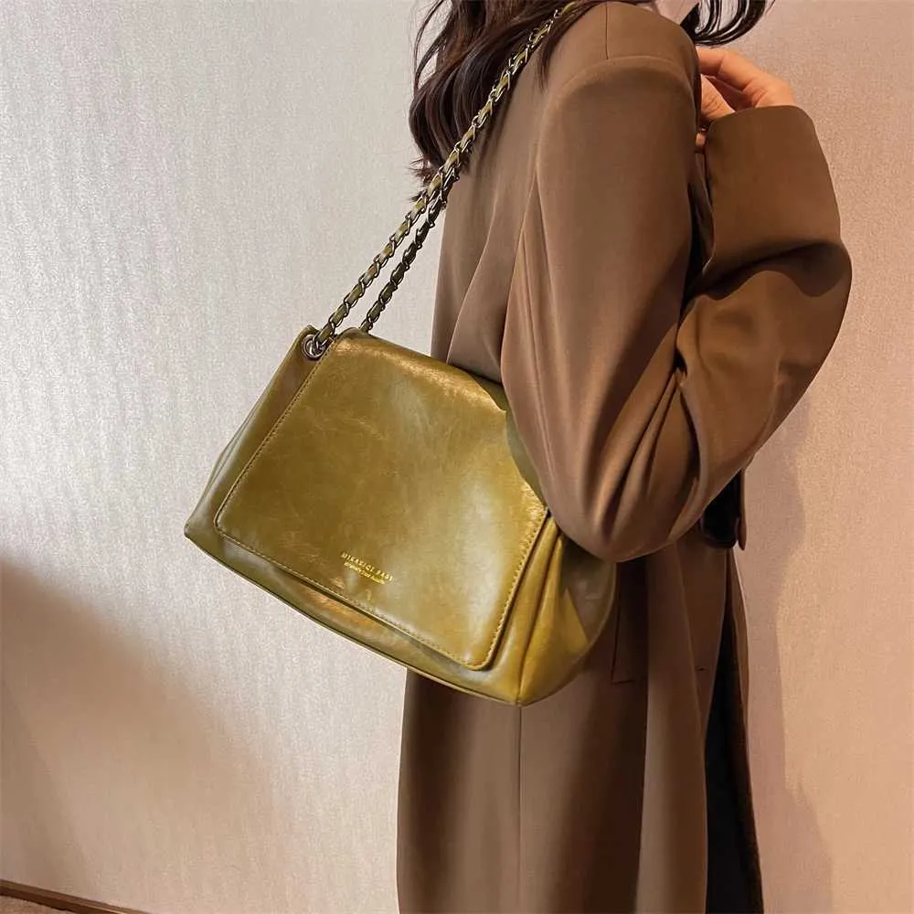 MOODS Retro Tašky přes rameno Pro Ženy 2023 Designová Kabelka Elegantní Řetízek Měkká PU Kůže Velká Kapacita Crossbody Messenger_voghion.com