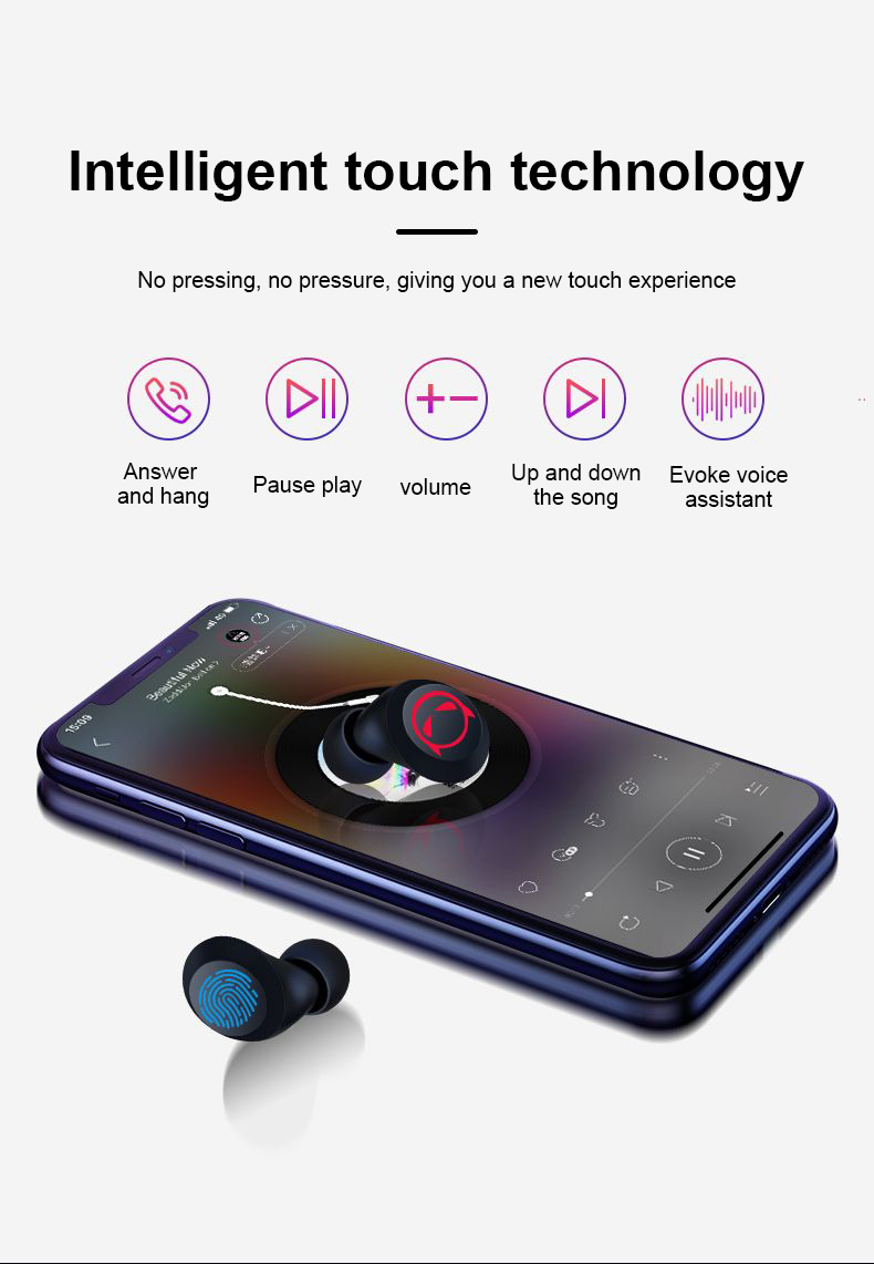 Wireless Bloototh Kids Earbuds With Charging Case 36H Playtime Sport Stereo Earphones For Iphone And Android_voghion.com