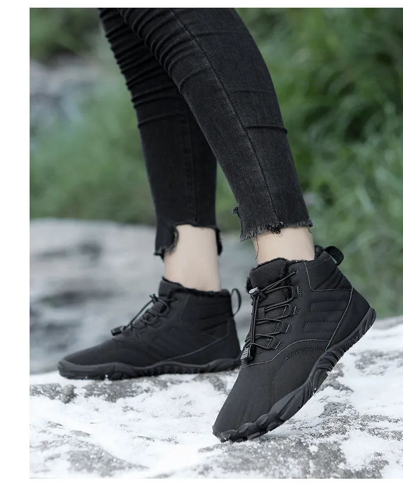 Outdoor-Schneestiefel für Herren im Winter, rutschfest, wasserdicht, Veet und warme Baumwollschuhe für Damen, Barfuß mit dicker Sohle_voghion.com