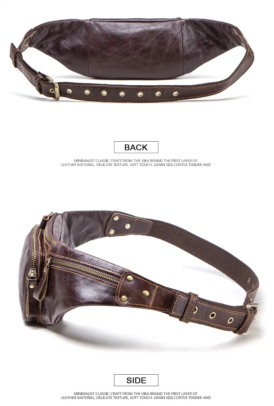 CONTACTS Rindsleder Herren Casual Kleine Gürteltasche für Handy und Kreditkarten Reise-Brusttasche 240829_voghion.com