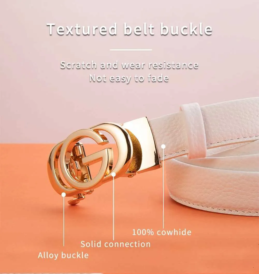 Gürtel Neuer Trend 2024 Markendesigner Hochwertiger Rindsledergürtel Damen Automatische Schnalle Q240401_voghion.com
