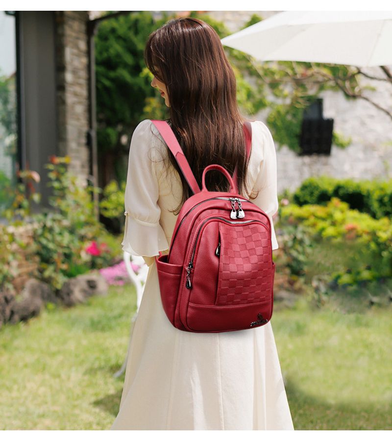 Women's fashion all-match portable shoulder bag exquisite multi-layer large capacity backpack_voghion.com