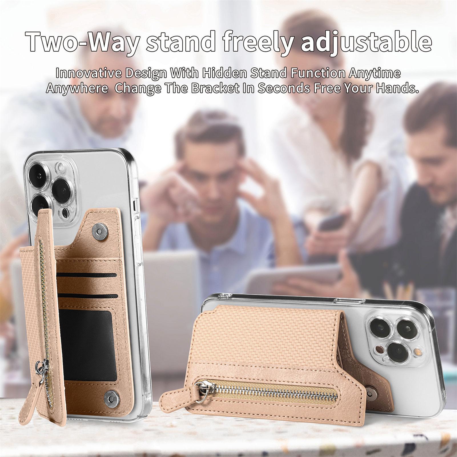 Mobile Phone Card Bag, Card Sleeve, Left And Right Flap, Multi-insert Card Holder, Mobile Phone Bag, Creative Personality, Back Sticker Card Bag_voghion.com
