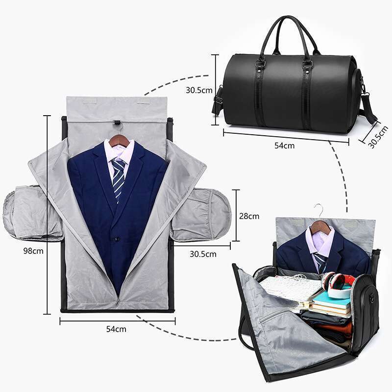 Borsa da palestra multifunzionale con scomparto per scarpe, pieghevole portatile, grande capacità, per uomo_voghion.com