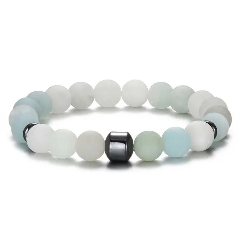 Natural Stone Beaded Bracelet Elastic Yoga Bangle For Men And Women_voghion.com