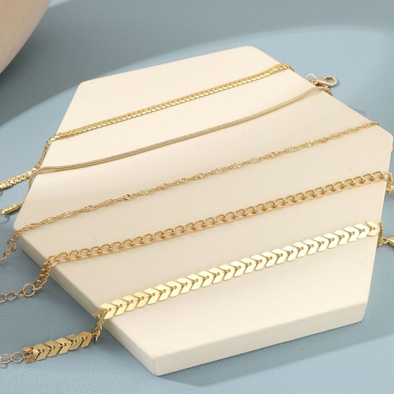 Boheemse minimalistische hand sieraden metalen dames set 6 multi layer ketting eenvoudige armband_voghion.com