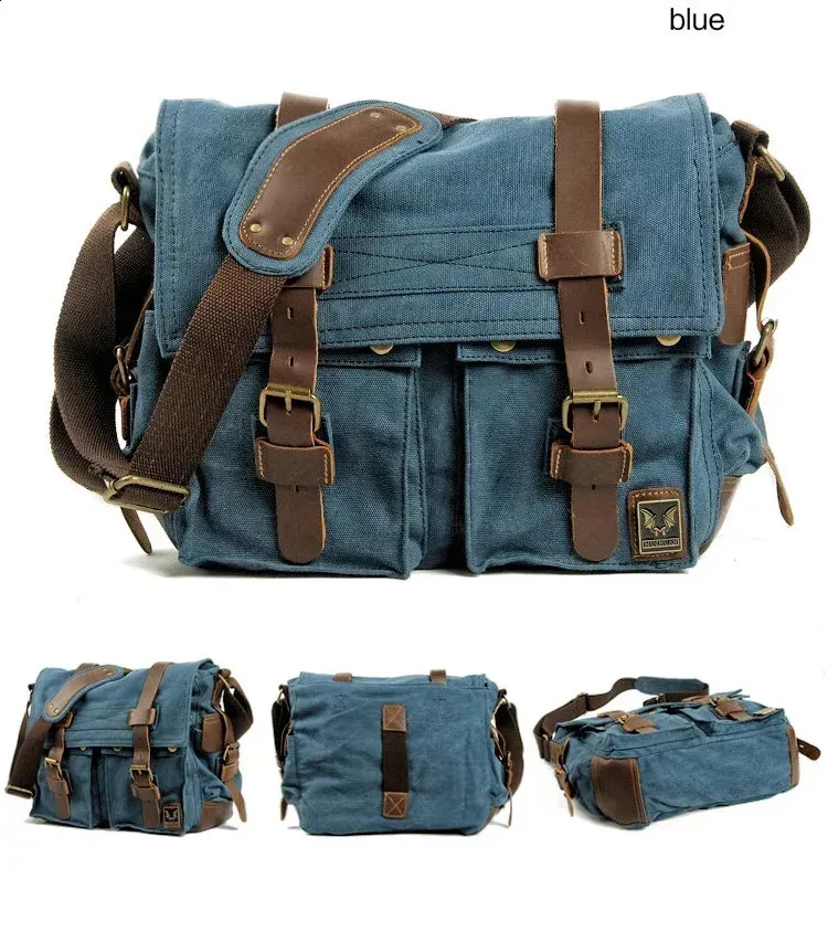 Sacoche en toile et cuir pour homme Will Smith, grand sac à bandoulière, sacoche pour ordinateur portable, sac à main de voyage 240824_voghion.com
