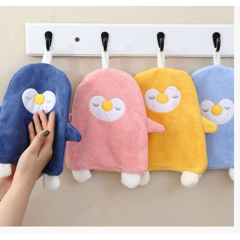 Asciugamano per le mani in velluto corallo, inodore, appendibile, carino, asciugamano per bambini, spesso, assorbente, ad asciugatura rapida_voghion.com