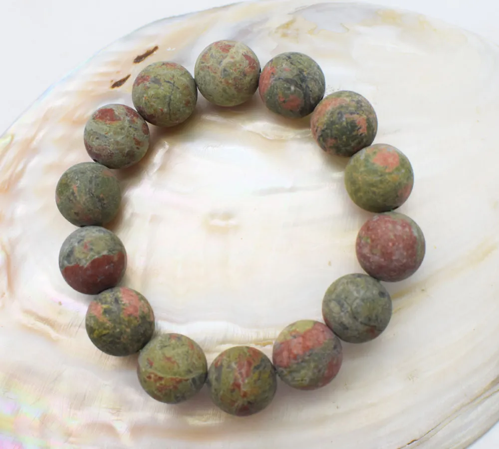 Chaînes Pierres d'agates vertes 12 mm 14 mm Collier rond flou Bracelet 18 pouces 7,5 pouces Perles en gros_voghion.com