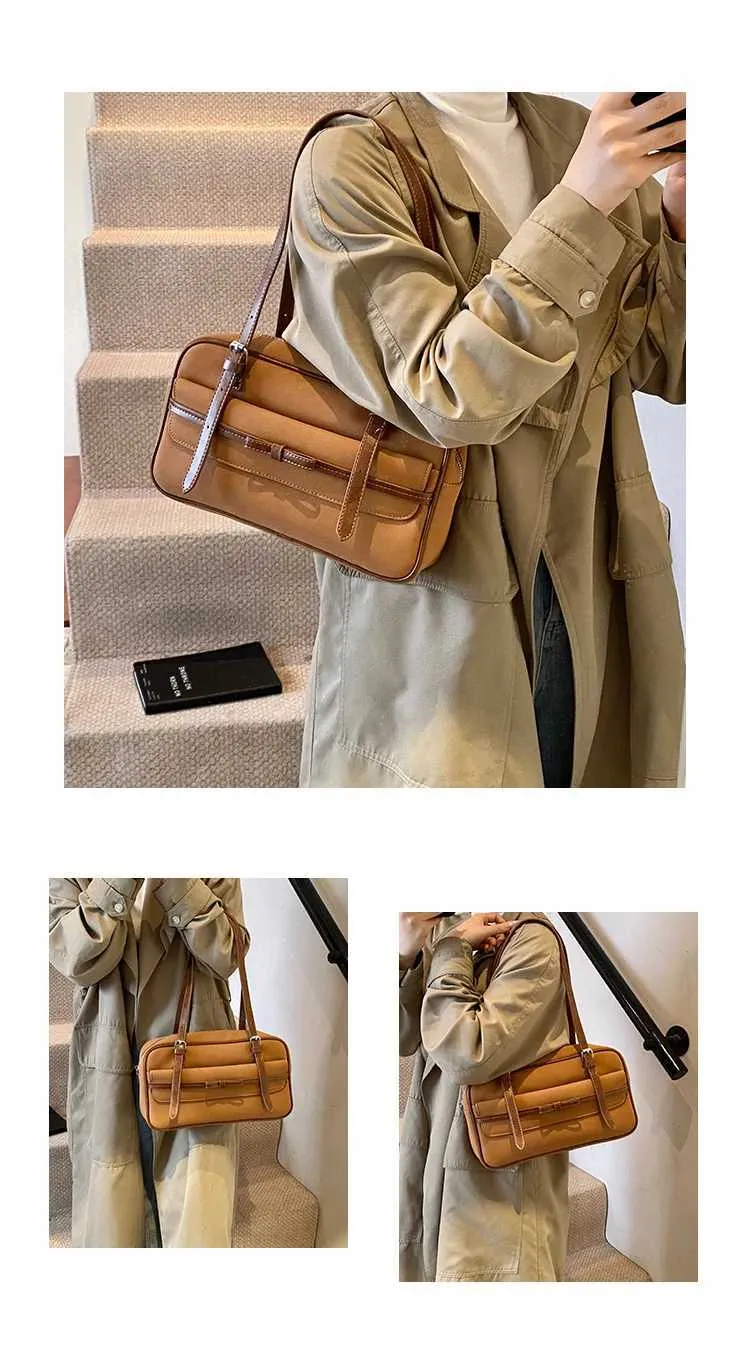 Damen Umhängetasche aus mattiertem Leder mit großer Kapazität, für den täglichen Gebrauch, Umhängetasche mit Griff, Tragetasche, weiche Unterarmtasche_voghion.com