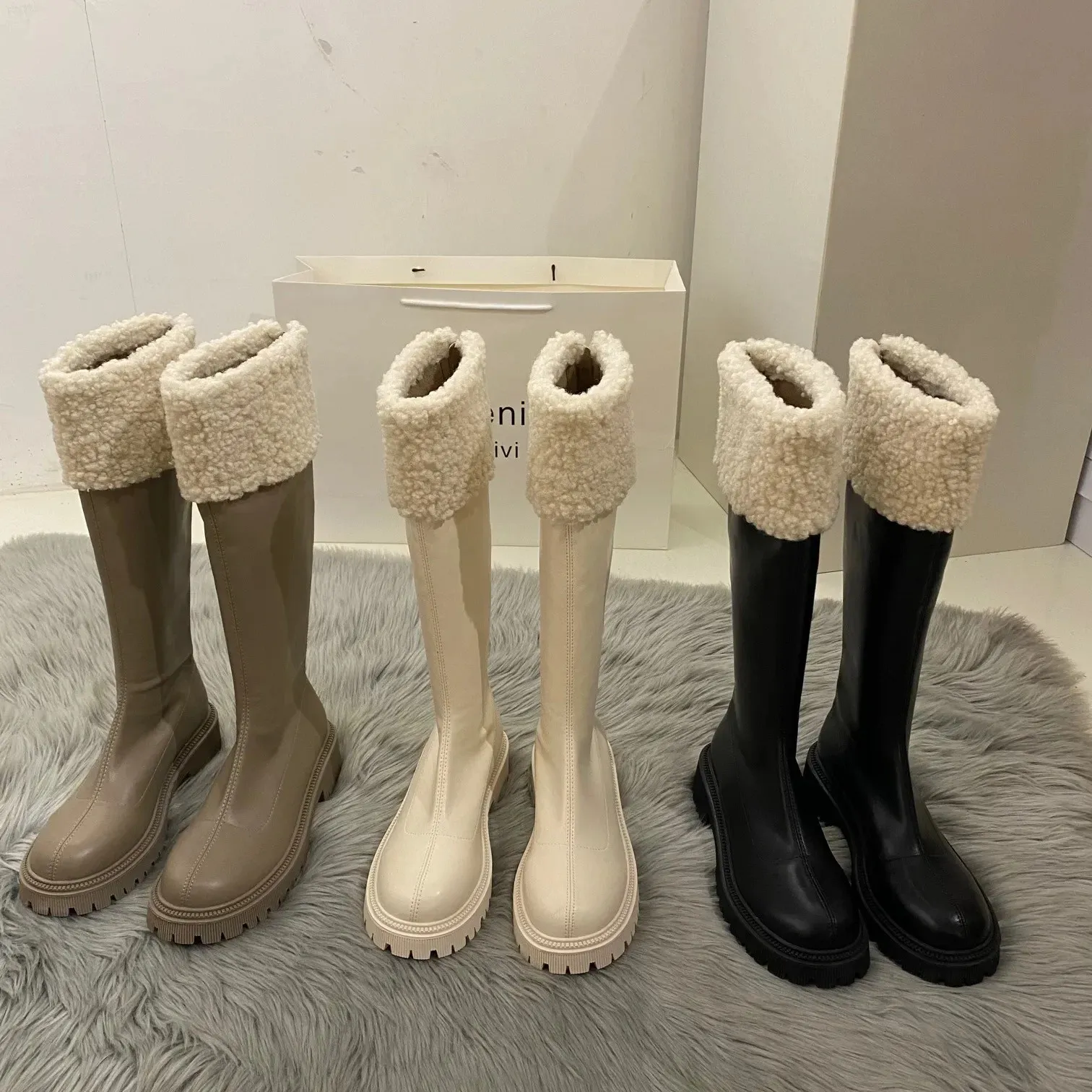 Winter Anti Slip Outdoor Thick Soled Fashionable Suede Boots Casual Comfortable Womens Shoes Botas 241122_voghion.com
