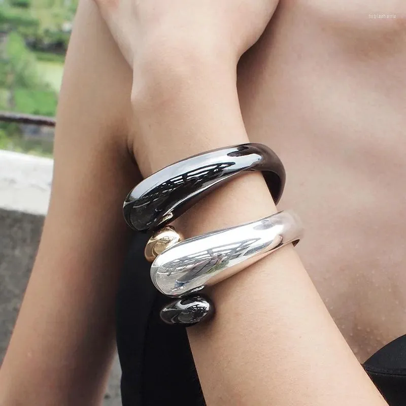 Bangle Alloy Mixed Color Simple Statement Bangles Fashion Jewelry Wide Women 2024_voghion.com