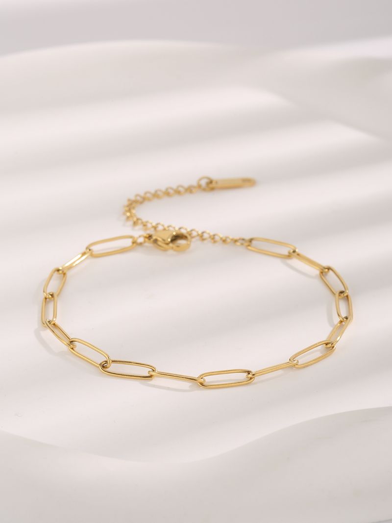 Punk Paperclip Chain K Bracelets Female Gold Plated Stainless Steel Adjustable Hand Chains For Women Jewelry Gift_voghion.com