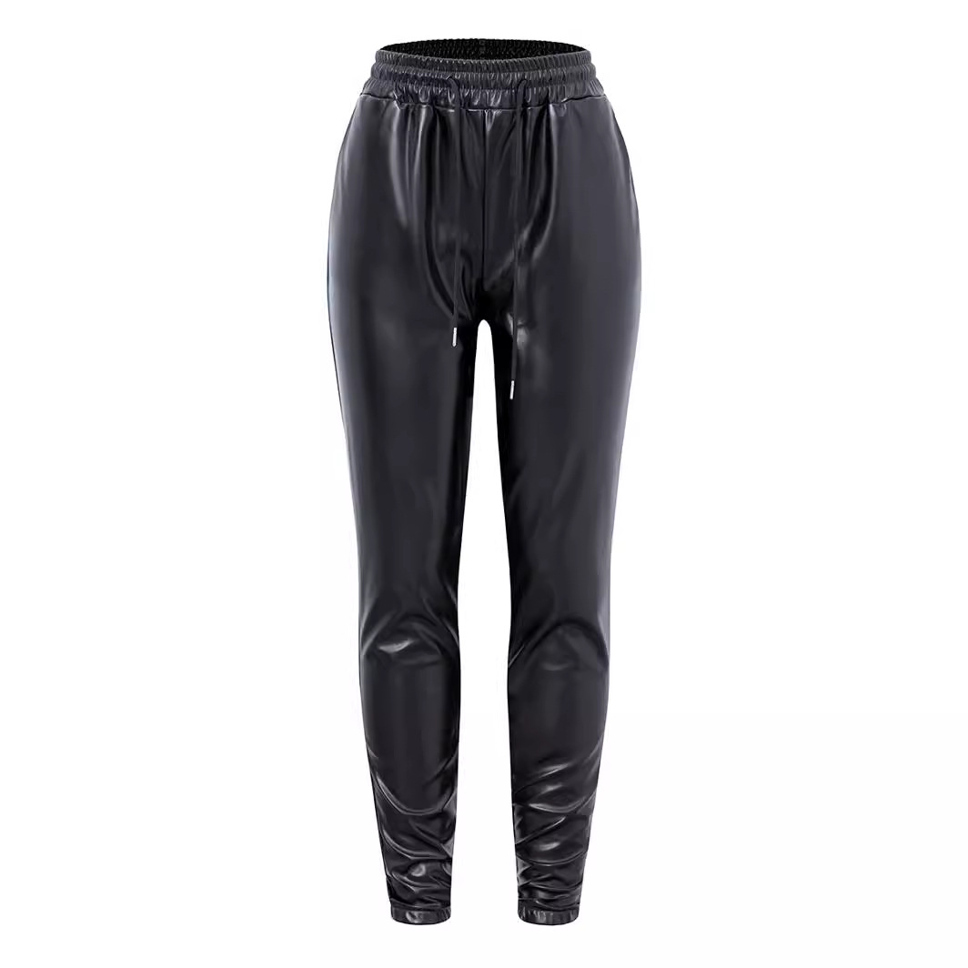 women's clothing autumn and winter hot new fashion versatile sexy bright color stretch PU large size leather pants_voghion.com