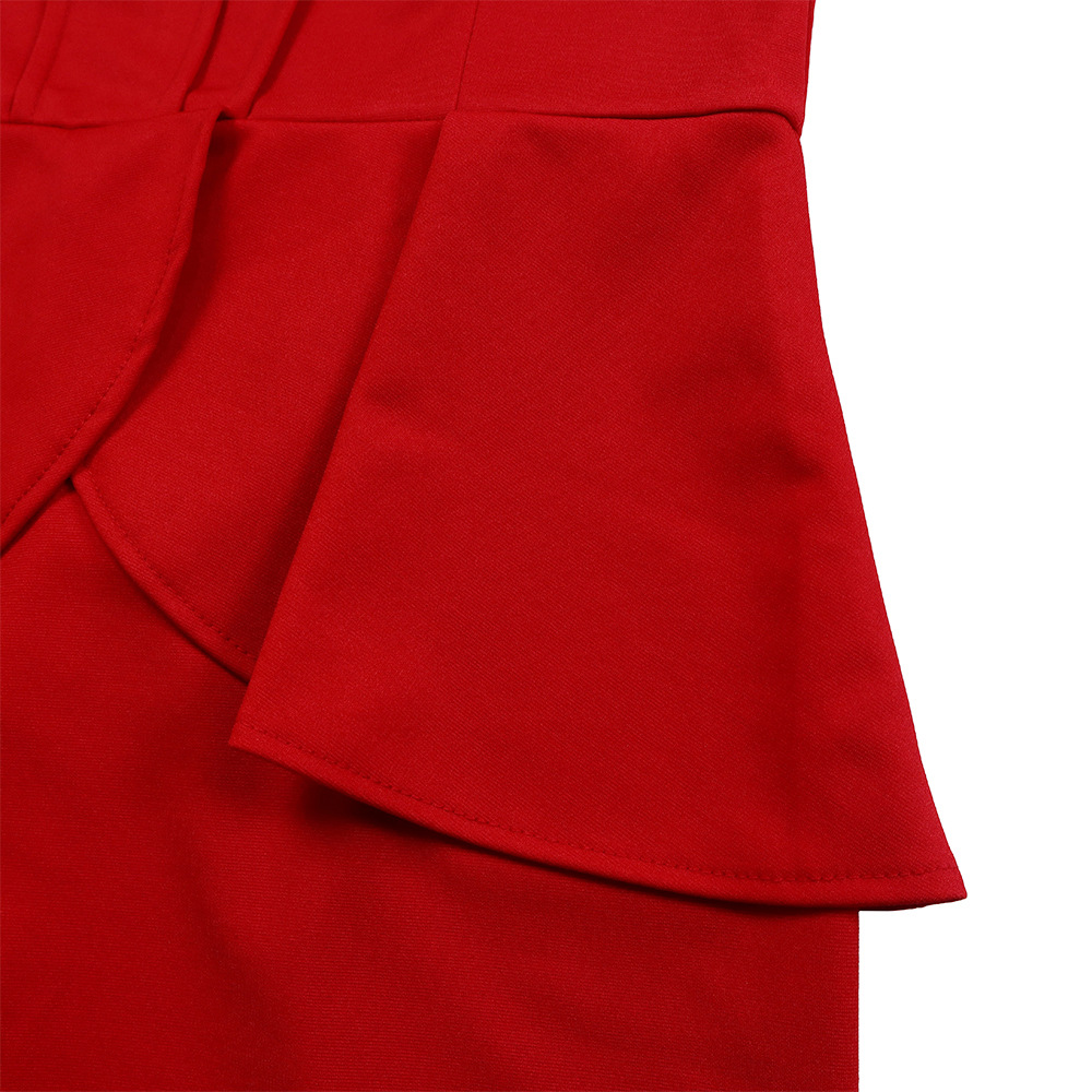 Women's Autumn And Winter New Long-sleeved OL Temperament Elegant Ruffled African Dress_voghion.com