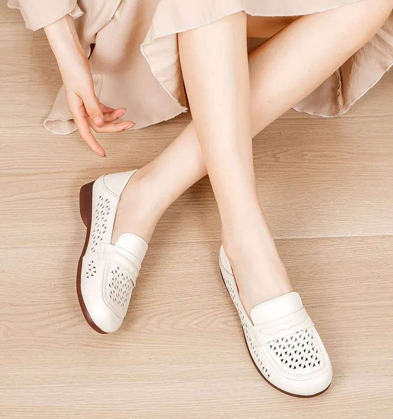 Comfortable Breathable Flat Loafer Shoes For Women Summer Design_voghion.com