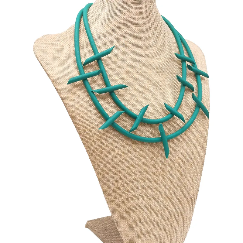 Catene Collana in gomma fatta a mano per le donne Boho Ciondoli Gotico Semplice catena Choker Moda coreana Gioielli fai da te a strati_voghion.com