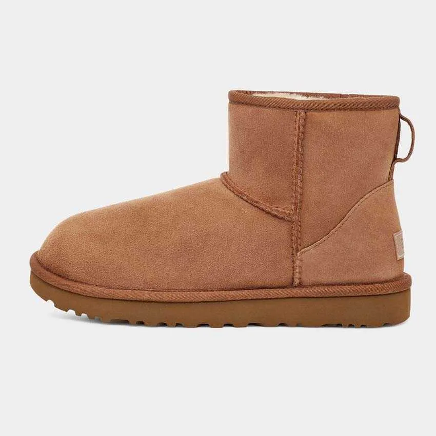Designer AUS Snow DamesZwarte Enkel Platform Flats Combat Boots Lage Hak Veterschoenen Leren Kettingen Gesp Dames Kinderen_voghion.com