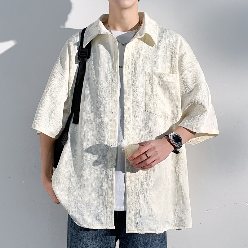 Letní nová pánská košile s krátkým rukávem v čínském stylu, volný trend, čínská šik, elegantní, drsná, pohledná letní košile_voghion.com