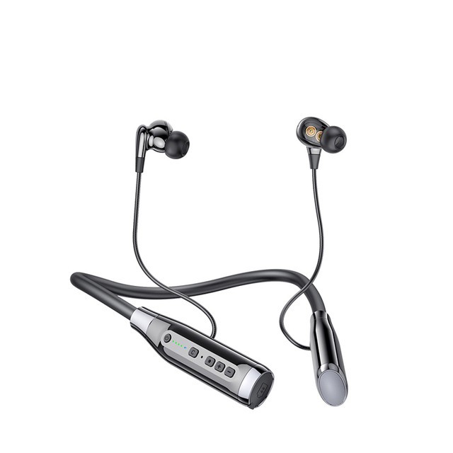 Cuffie wireless con archetto da collo, auricolari Bluetooth, batteria a lunga durata da 100 ore, con microfono, cuffie sportive, riduzione del rumore_voghion.com
