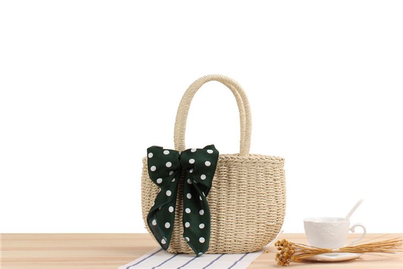New Korean Handmade Grass Vacation Beach Woven Women's Casual Hand-held Small Bag_voghion.com