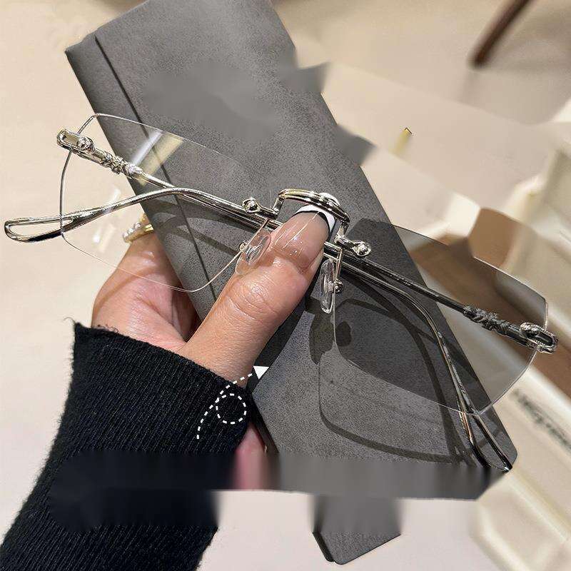 Cutting Edge Frameless Anti Blue Light Glasses For Women Can Be Equipped With Prescription Eye Frames, Instagram Style_voghion.com