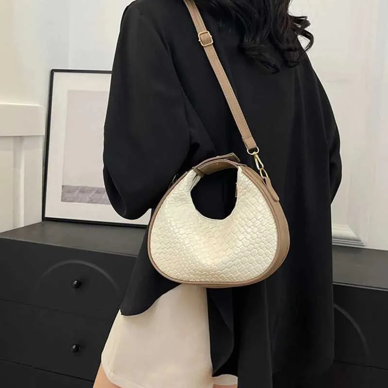 Borsa a tracolla da donna di alta qualità, nuova moda, design di nicchia, stile semplice, borsa a tracolla intrecciata da donna Ba241106_voghion.com